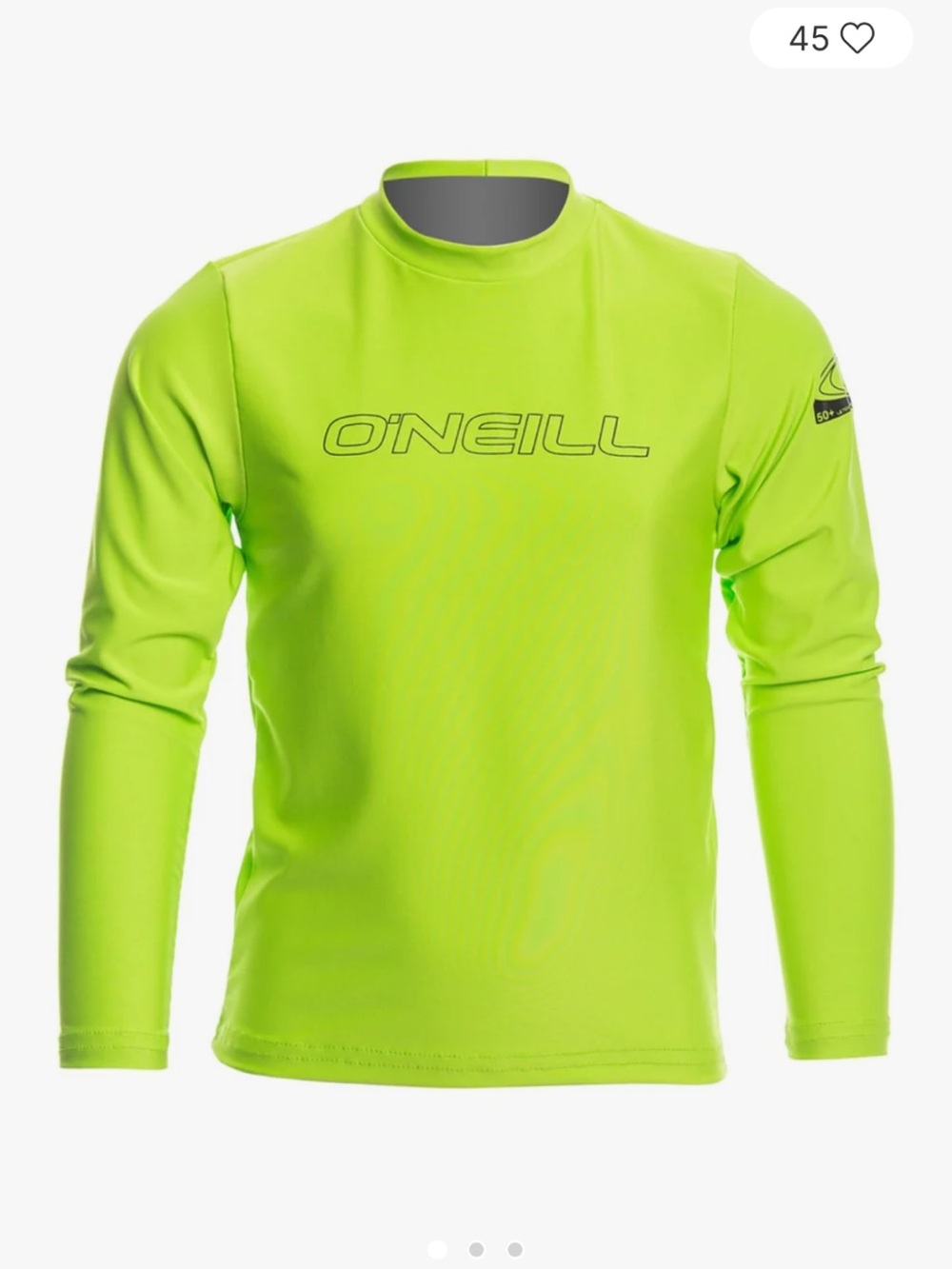 O'Neill Kids Neon Lime Long Sleeve Rash Guard